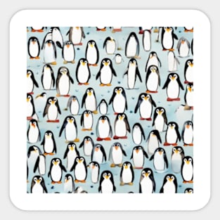 Cute penguin pattern gift ideas, penguins in the ice design Sticker